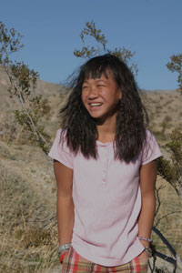 Sofie Kai Kai, 9 years old, is enjoying winter in sunny California in this January 2009 photo taken by her older brother Kenny, 14 years old.